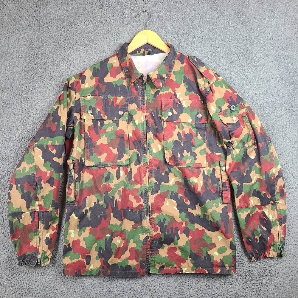 Swiss Army M83 Alpenflage Camo Field Jacket Mens Large 52 Camouflage Military